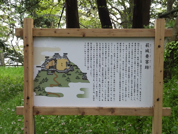 萩城要害跡の案内板