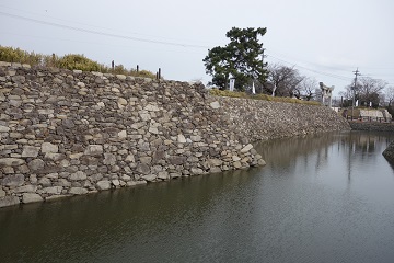 本丸南側の石垣・水掘
