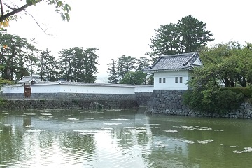 二の丸隅櫓と馬屋曲輪・馬出門の遠景